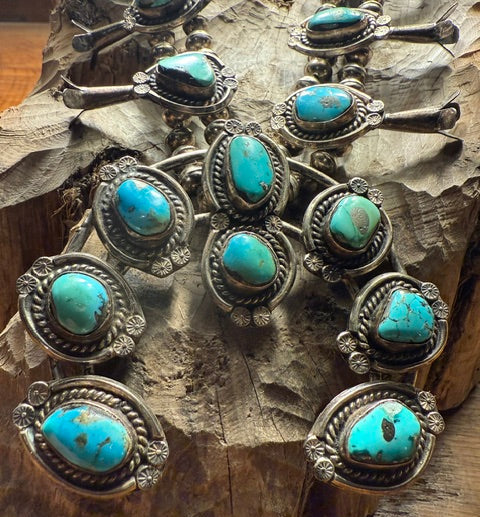 Muncie Yazzie Squash Blossom Necklace