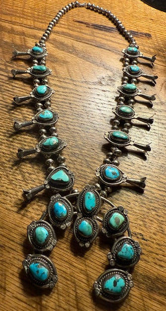Muncie Yazzie Squash Blossom Necklace