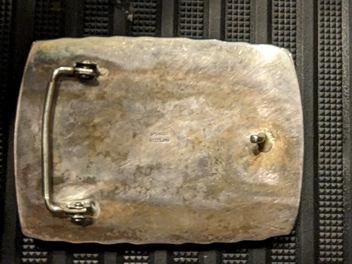 Native American Belt Buckle, Turquoise and Silver
