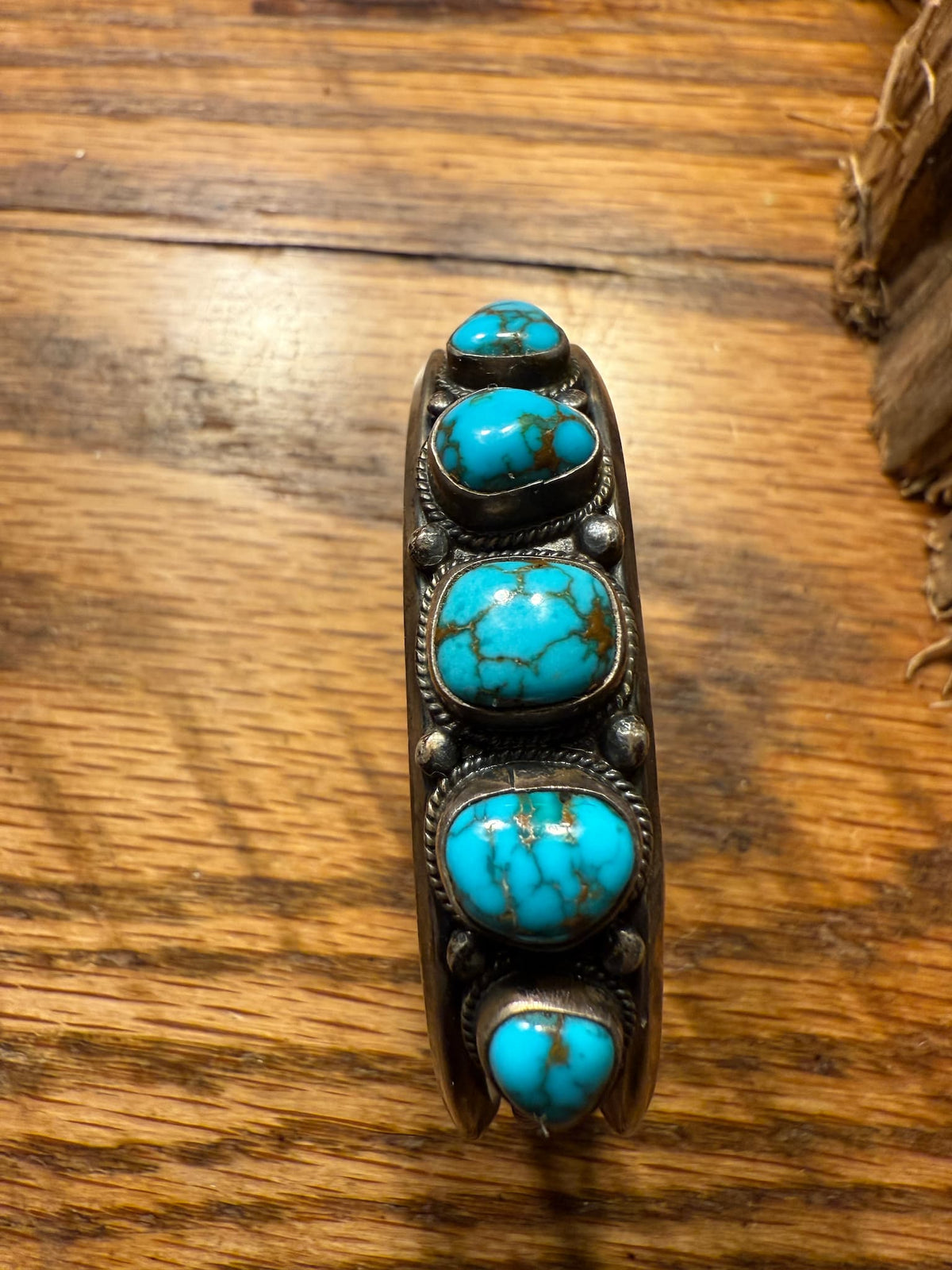 Nevada Blue Five Stone Turquoise Bracelet