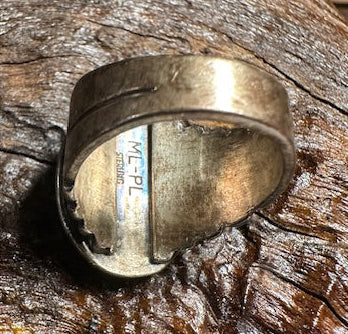 Number Eight Spider Web Turquoise Ring