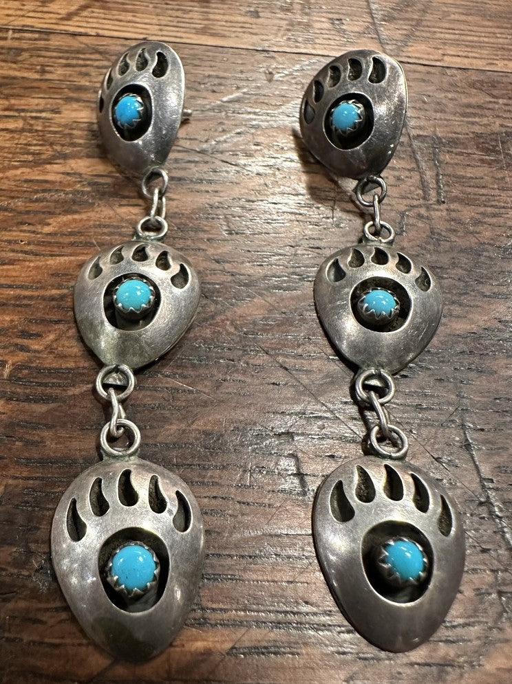 Old Pawn Bear Claw Dangler Earrings