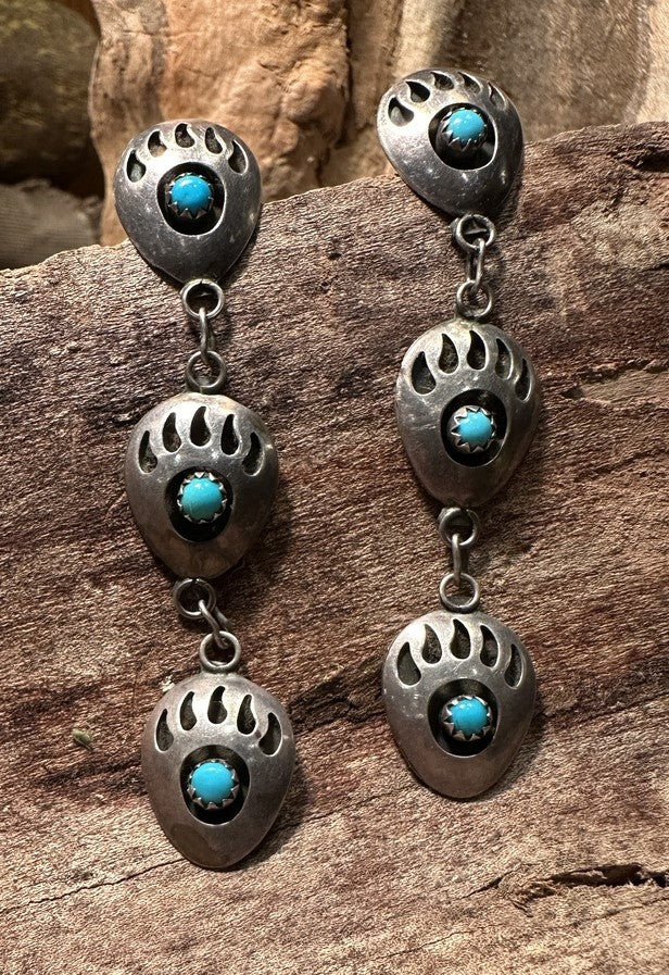 Old Pawn Bear Claw Dangler Earrings