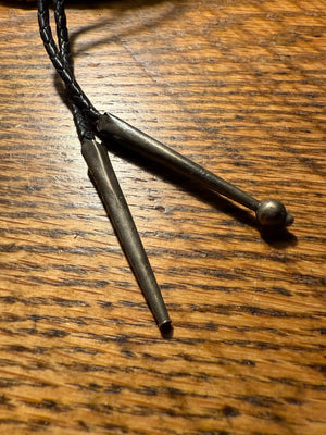 Old Pawn Morenci Turquoise & Coral Bolo Tie