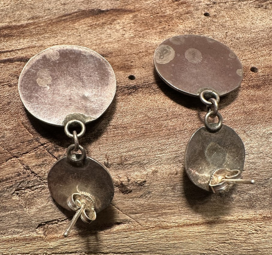 Old Pawn Navajo Pearls Shadow Earrings