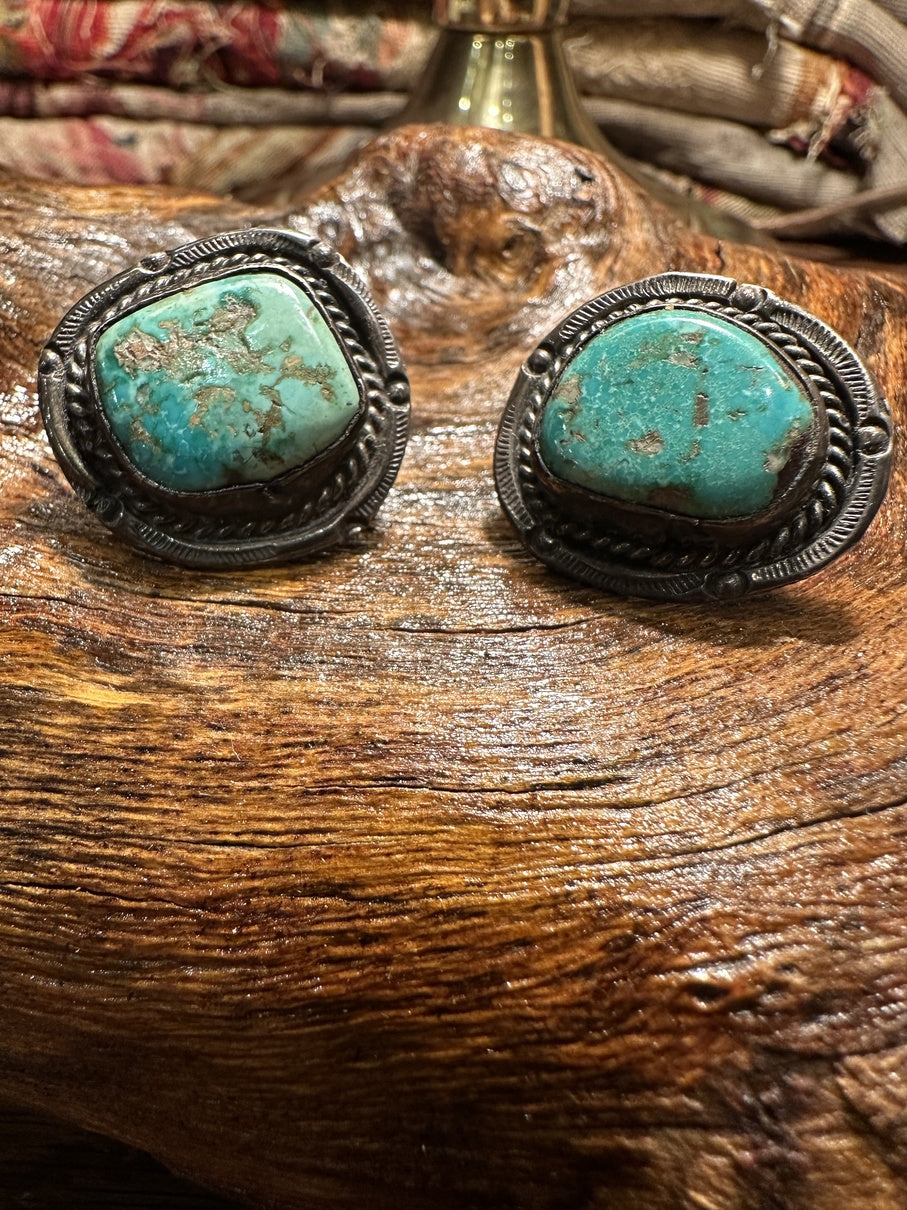 Old Turquoise Pawn Earrings