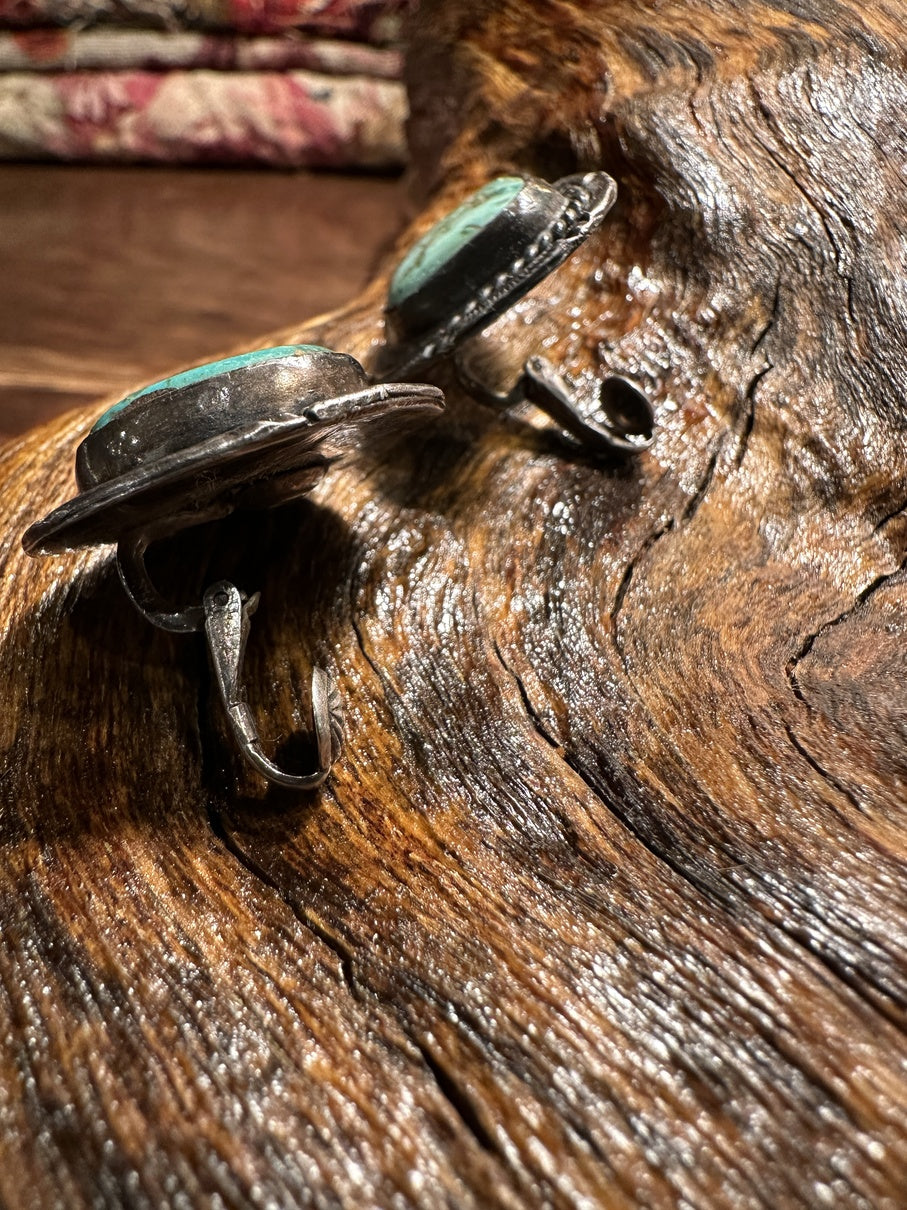 Old Turquoise Pawn Earrings