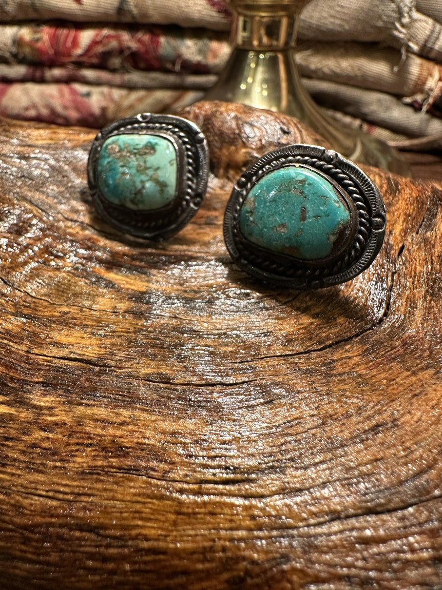 Old Turquoise Pawn Earrings