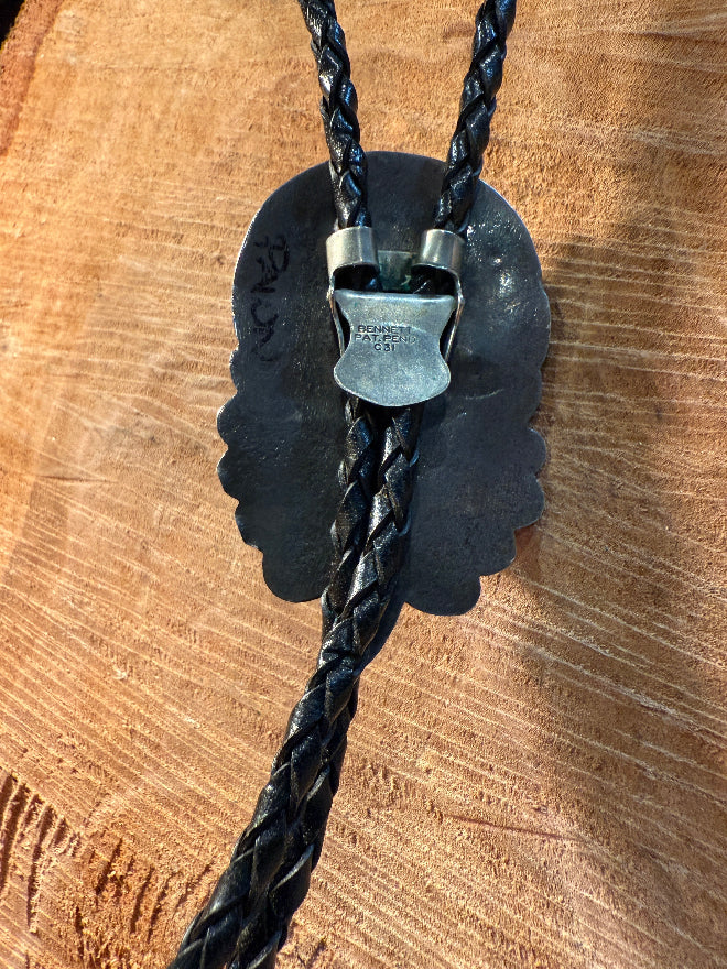 Old Zuni Butterfly Turquoise Bolo Tie