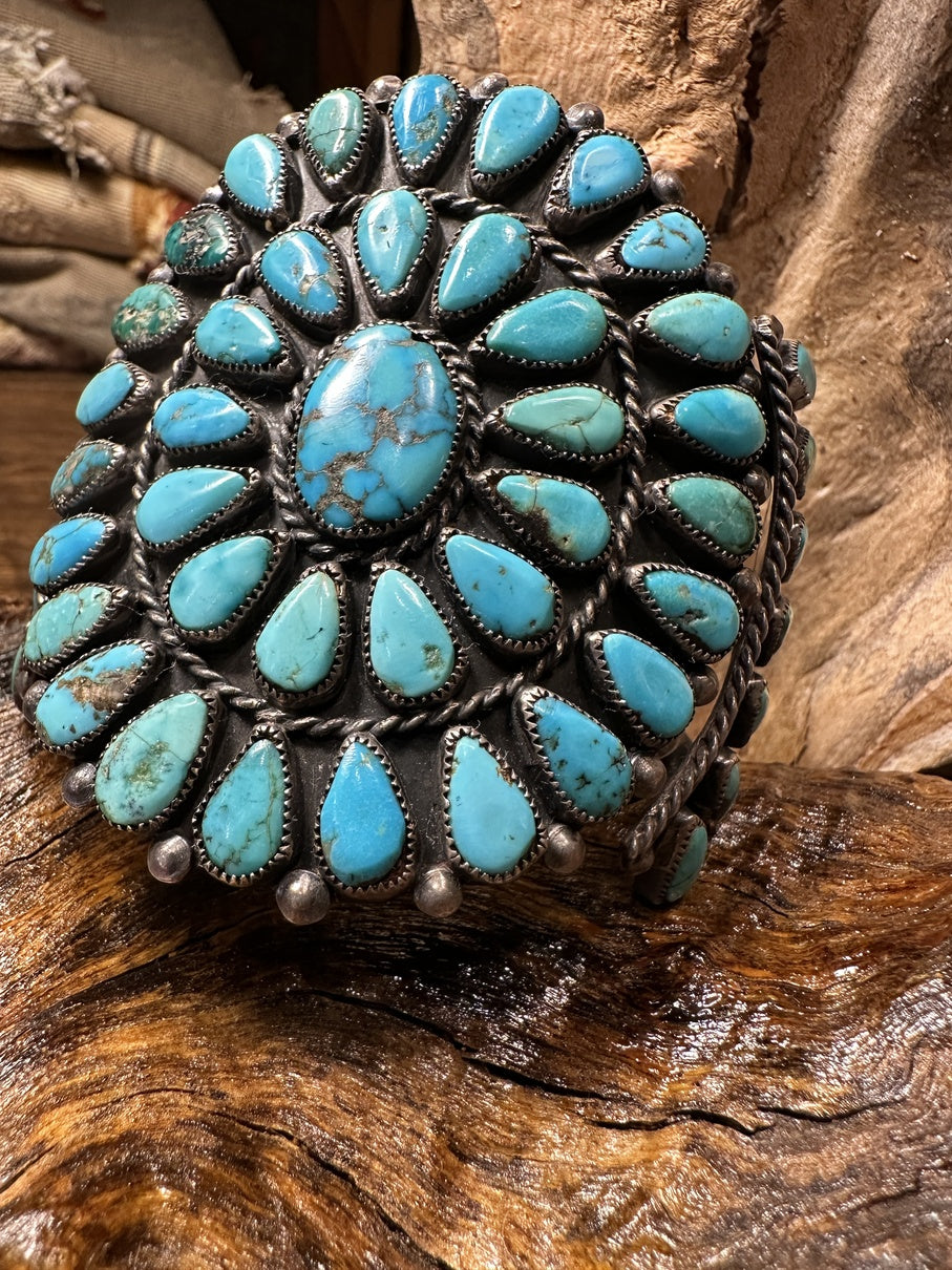 Old Zuni Cluster Turquoise Bracelet