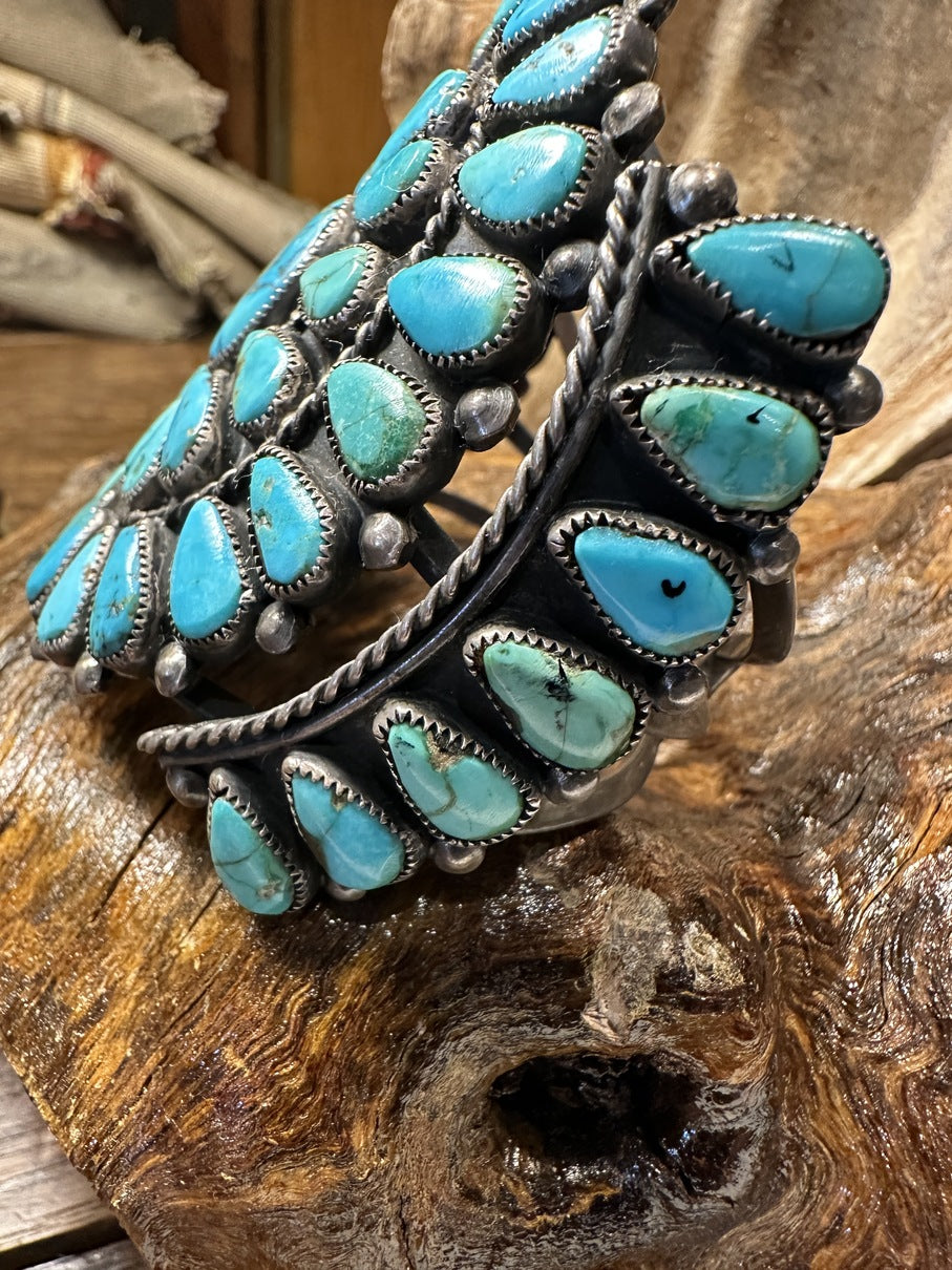 Old Zuni Cluster Turquoise Bracelet