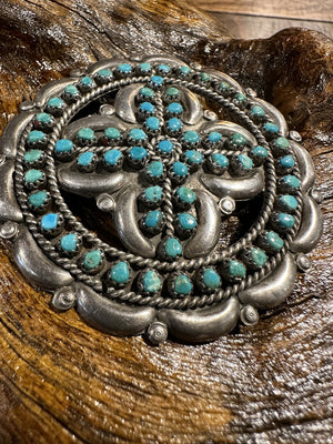 Old Zuni Snake Eyes Brooch [SG-025]