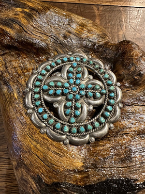 Old Zuni Snake Eyes Brooch [SG-025]