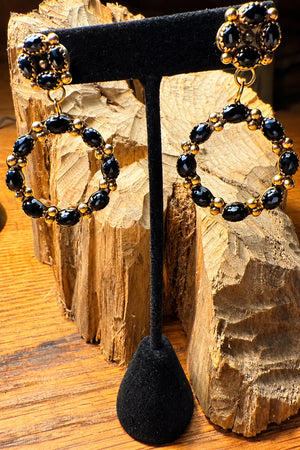 Onyx Hoop Earrings