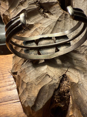 Orange & Black Sterling Silver Bracelet