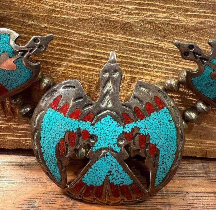 Peyote Bird Channel Inlay Necklace