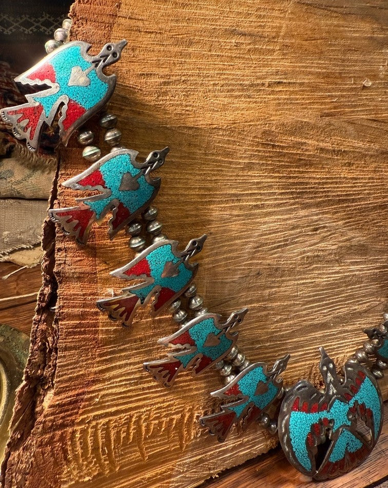 Peyote Bird Channel Inlay Necklace