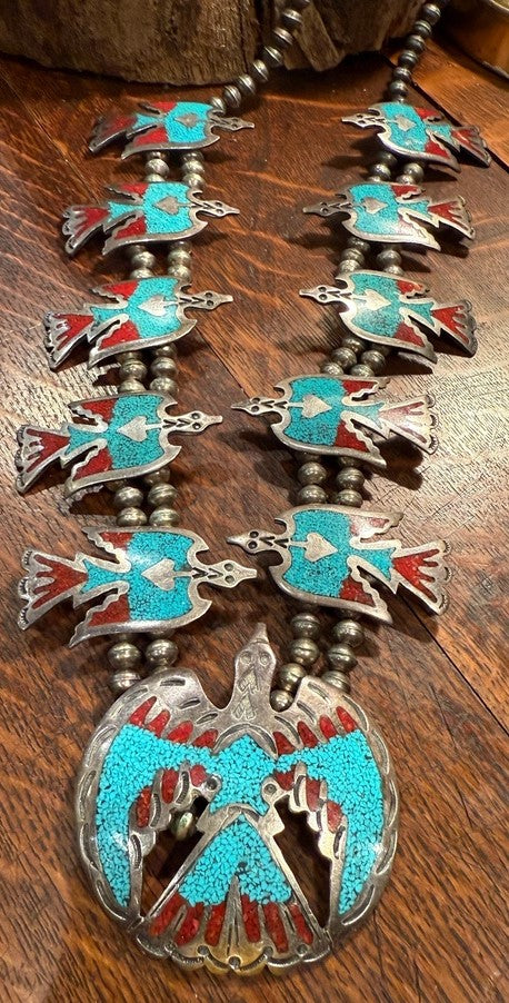 Peyote Bird Channel Inlay Necklace