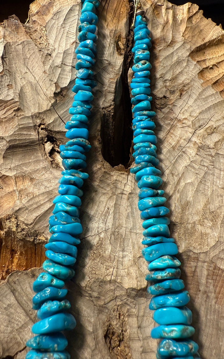 Polished Blue Gem Stone Necklace