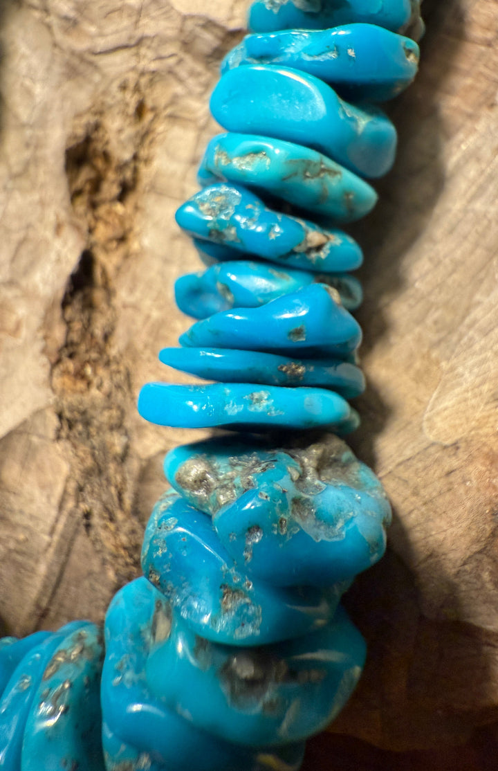 Polished Blue Gem Stone Necklace