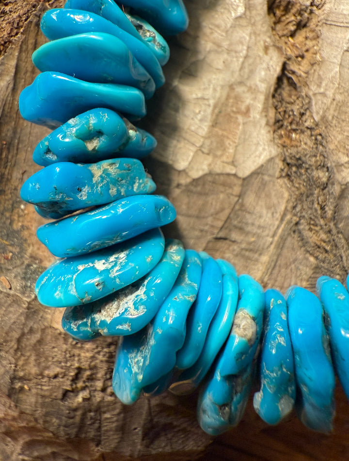 Polished Blue Gem Stone Necklace