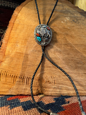 R Begay Bison Bolo Tie