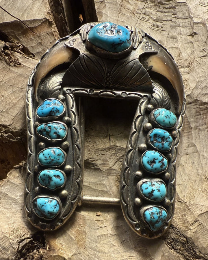 Roy B Platero Turquoise Claw Belt Buckle