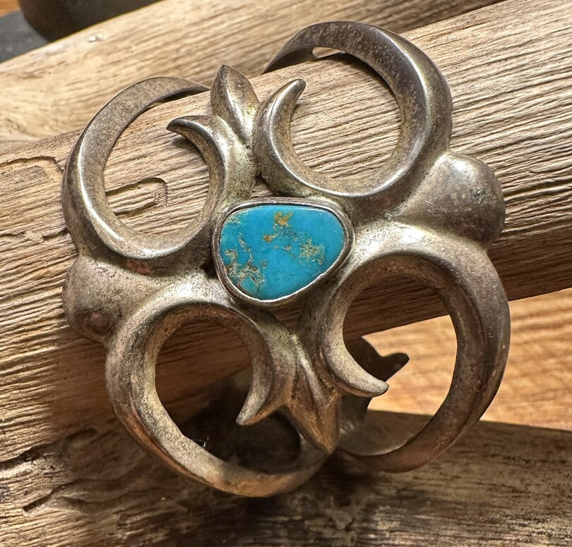 Sand Cast Blue Gem Bracelet