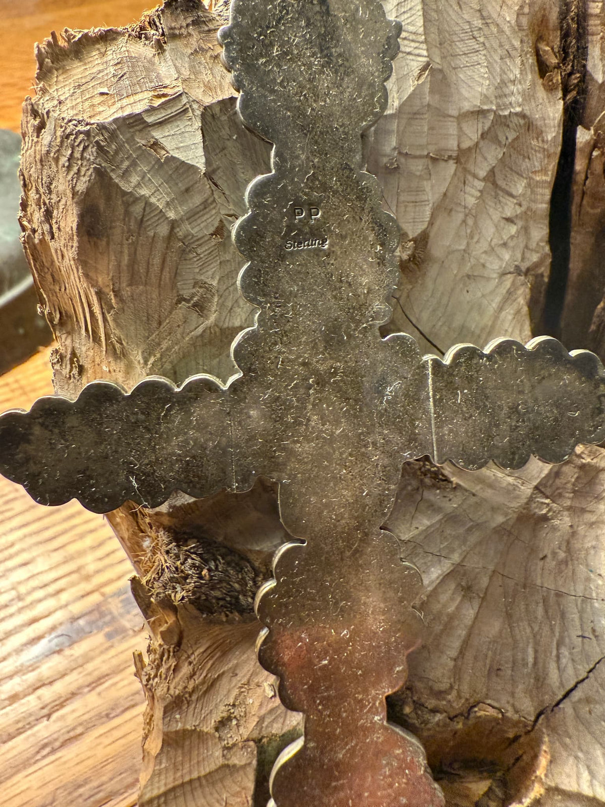 Seven Stone Turquoise Cross Pendant