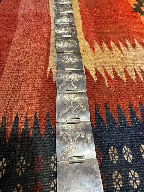 Silver Linked Squares Belt