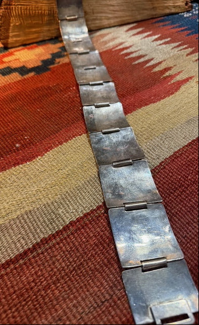 Silver Linked Squares Belt
