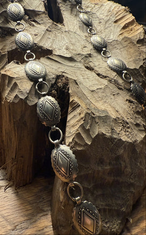 Silver Long Concho Link Belt