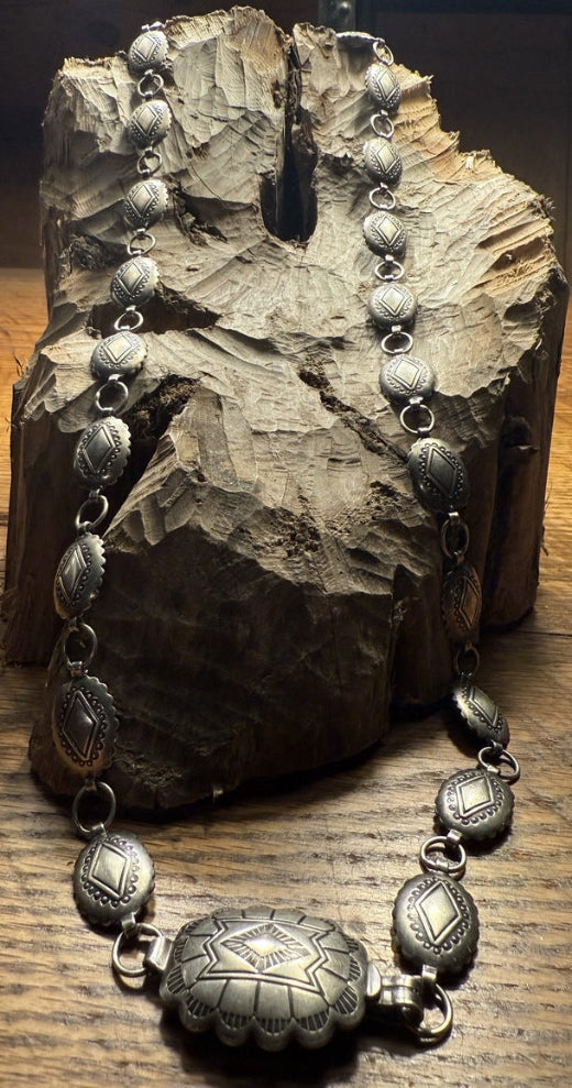 Silver Long Concho Link Belt