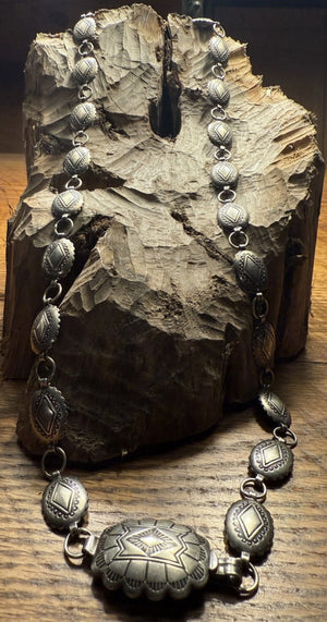 Silver Long Concho Link Belt