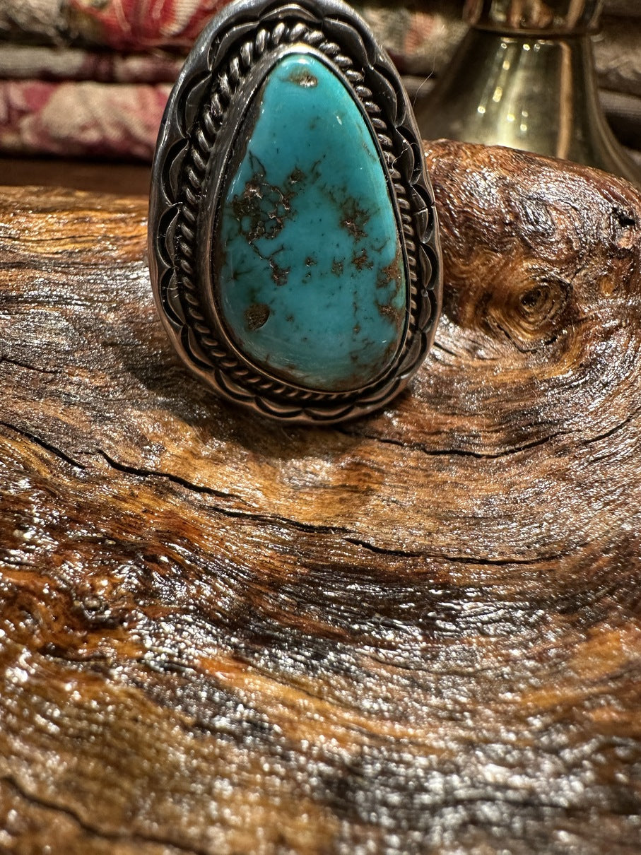 Silver Morenci Turquoise Ring