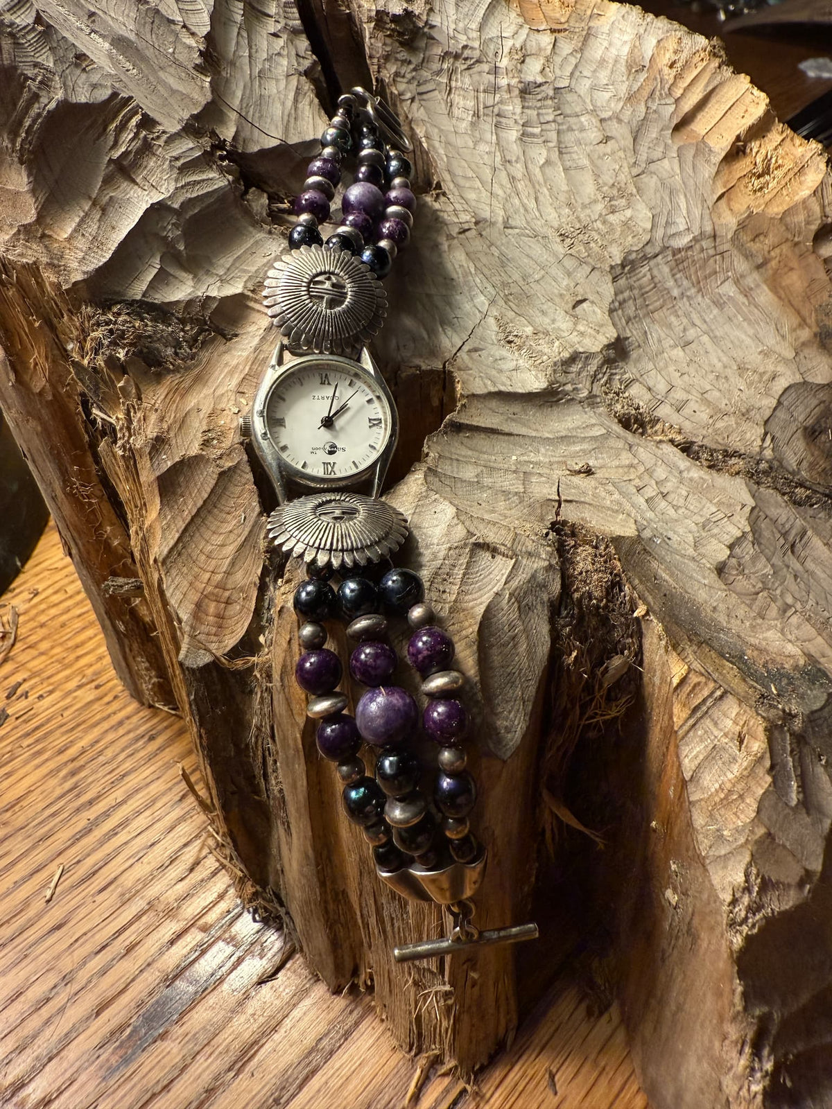 Silver Sun Face Watch