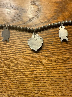 Silver Thunderbird Turquoise Bead Necklace