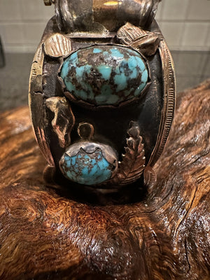 Silver Watch Turquoise Bracelet