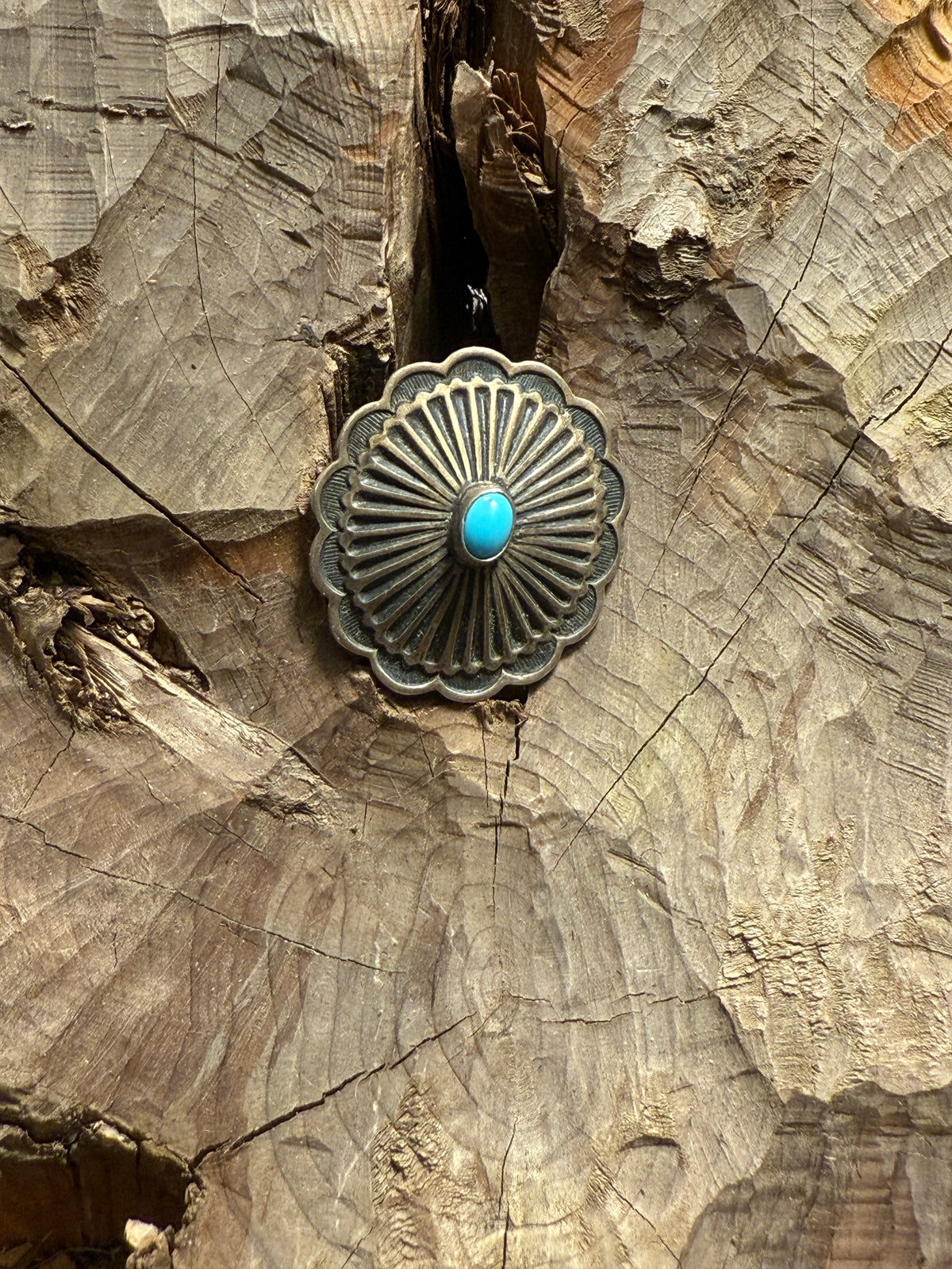 Sleeping Beauty Turquoise Concho Pin