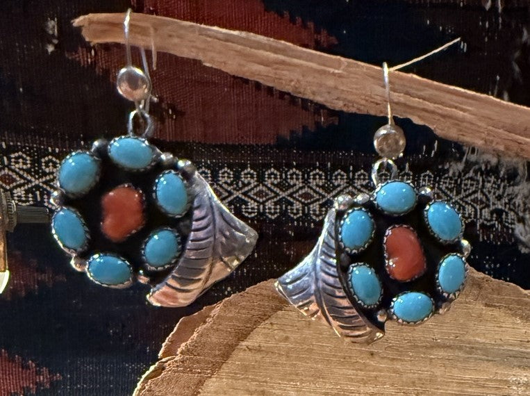 Sleeping Beauty Turquoise Coral Earrings