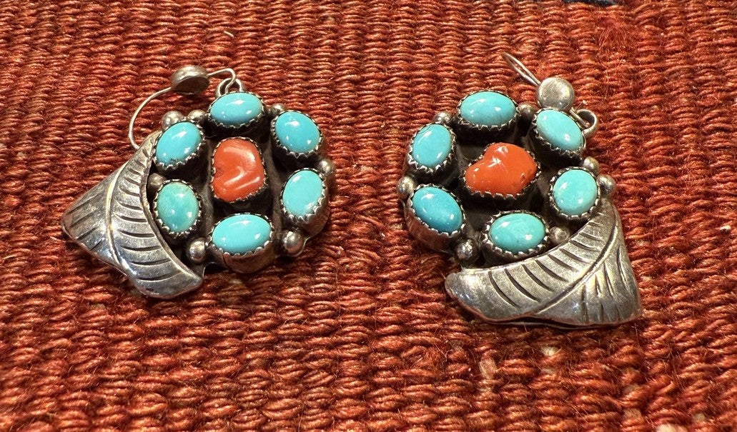 Sleeping Beauty Turquoise Coral Earrings