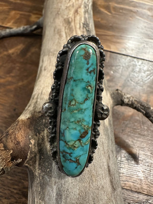 Slender Oval Turquoise Ring