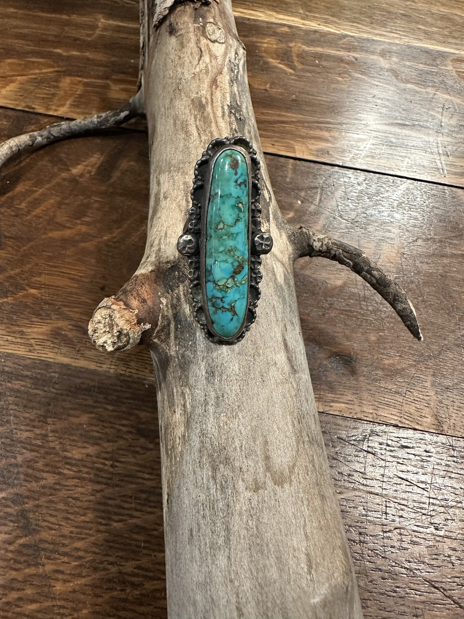 Slender Oval Turquoise Ring