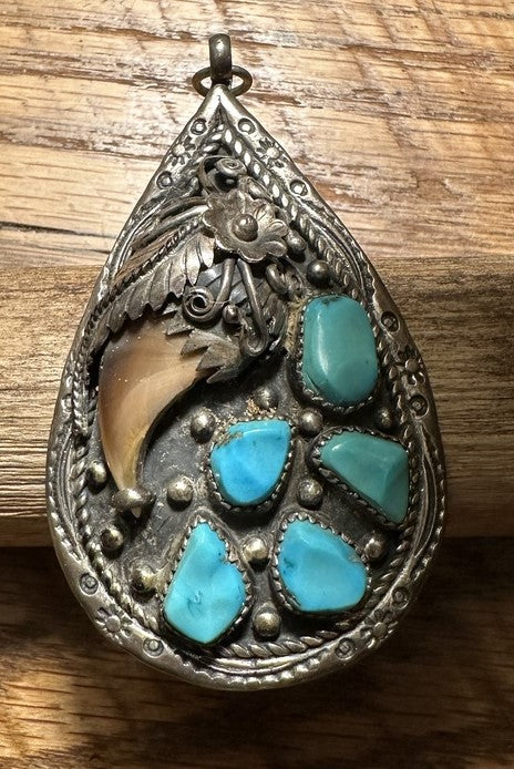 Small Claw Turquoise Pendant