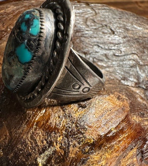 Smokey Bisbee Large Cabochon Turquoise Ring