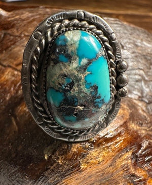 Smokey Bisbee Large Cabochon Turquoise Ring