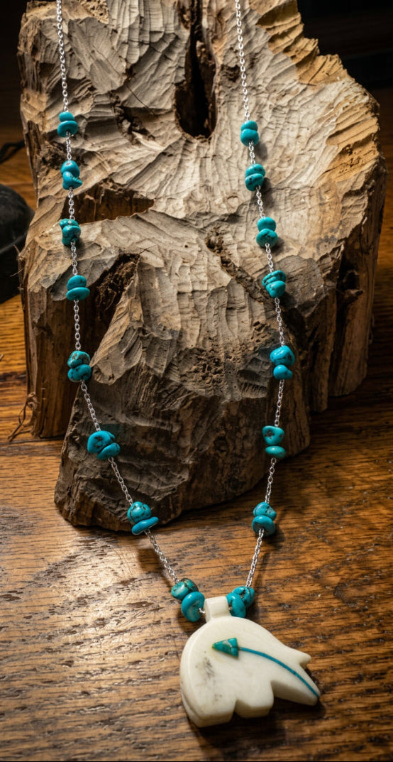Spirit Bear Heishi Necklace
