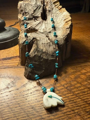 Spirit Bear Morenci Turquoise Heishi Necklace