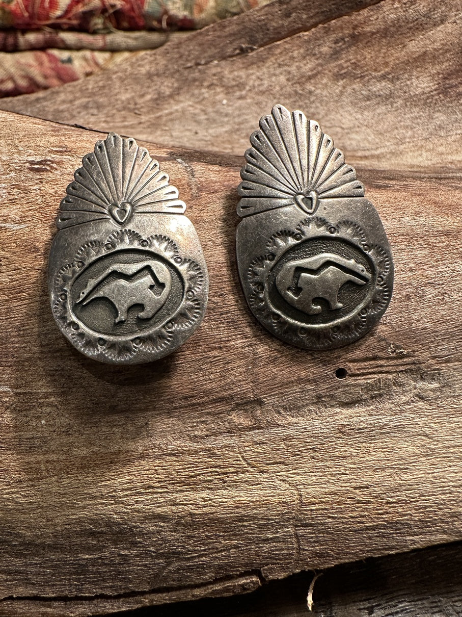 Spirit Bear Silver Earrings