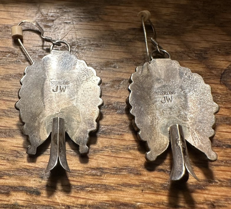 Squash Blossom Turquoise Earrings